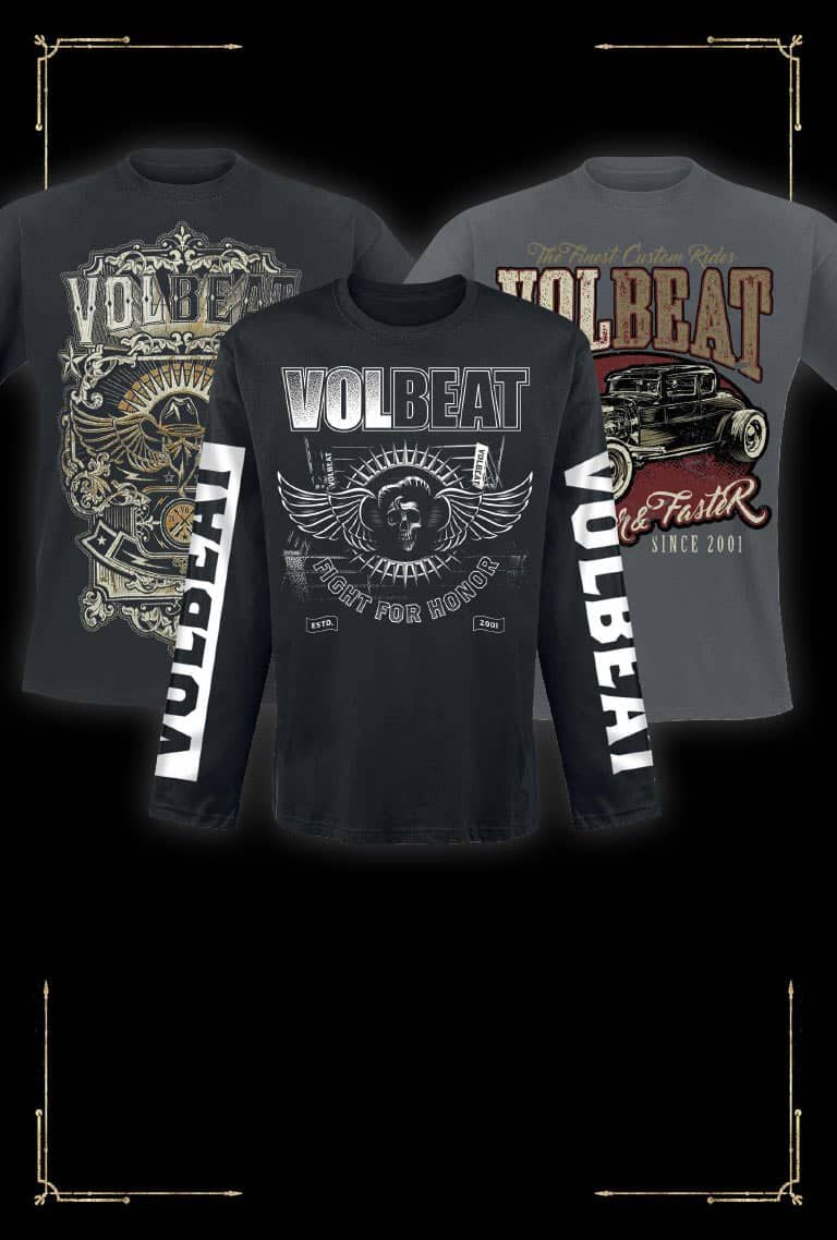 Volbeat Distressed Logo Hombre Camiseta Negro S 100% Algodón Vorne Bedruckt, Hinten Bedruckt Regular