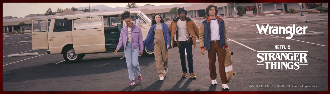 Wrangler tager dig tilbage til Hawkins. / Genoplev den ikoniske 80'er-stil med denne fantastiske samling. / Opdag nu!