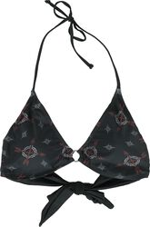 Bikini Top With Celtic Prints, Black Premium by EMP, Bikinitop