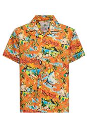 Lake Garda Tropical Hawaiian Style Shirt, King Kerosin, Kortærmet skjorte