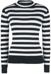 Menace White and Black Stripe Sweater, Jawbreaker, Striktrøje