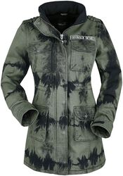Green Winter Jacket with Batik Wash, Rock Rebel by EMP, Vinterjakke