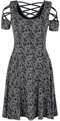 Dress with Lacing and Celtic-Style Print, Black Premium by EMP, Kort kjole