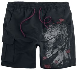 Swim Shorts With Print, Black Premium by EMP, Badeshorts