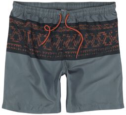 Swim Shorts With Graphic Design, RED by EMP, Badeshorts