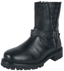 Biker boots zip and strap, Black Premium by EMP, Bikerstøvle