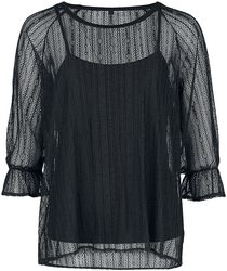 Black lace shirt, Gothicana by EMP, Langærmet