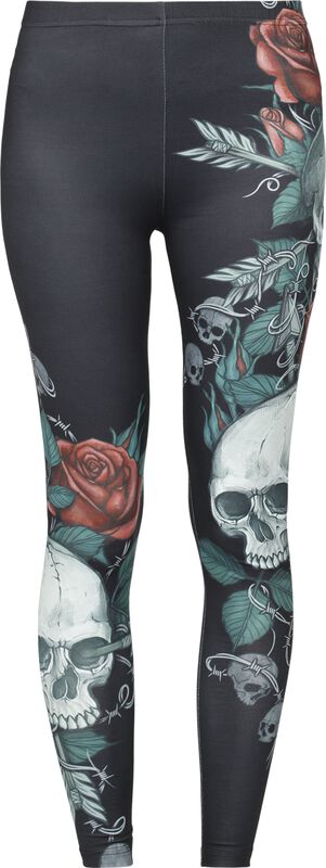 Skull and roses print