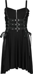 Short Dress With Lacing and Straps, Gothicana by EMP, Mellemlang kjole