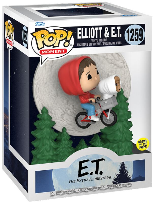 Elliot and E.T. flying (Pop Moment) (glow in the dark) vinylfigur nr. 1259
