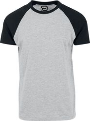 Mottled Grey T-shirt with Black Sleeves