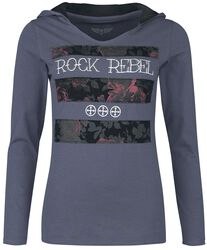 Hooded long-sleeved top, Rock Rebel by EMP, Langærmet