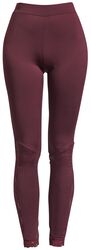Burgundy Leggings with Lace