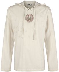 Beige Long-Sleeve Shirt with Hood, Black Premium by EMP, Langærmet