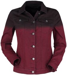 Red denim jacket with colour transition, Black Premium by EMP, Jeansjakke