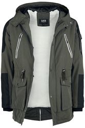 Casual winter jacket with faux-fur collar, Black Premium by EMP, Vinterjakke