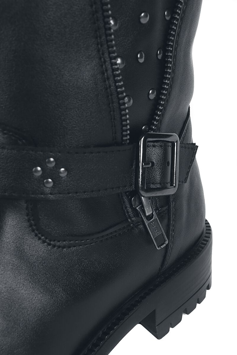 genert Rektangel Fellow Biker boots zip and strap | Black Premium by EMP Bikerstøvle | EMP
