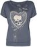 T-shirt with spider-web heart and skull print
