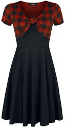 Rock Rebel Tie-Front Dress with Checked Pattern, Rock Rebel by EMP, Kort kjole