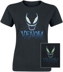 Blue web face - Selvlysende, Venom (Marvel), T-shirt
