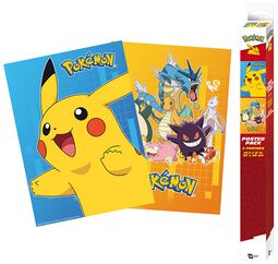 Sæt med 2 plakater i Chibi design, Pokémon, Plakat