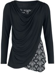 Gothicana X Anne Stokes - Long-sleeved top in double-layer look, Gothicana by EMP, Langærmet