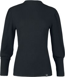 Long-sleeved top with puff sleeves, Black Premium by EMP, Langærmet