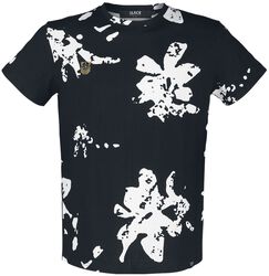 T-shirt white flowers and small embroidered detail, Black Premium by EMP, T-shirt