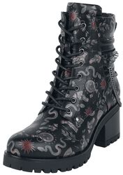 Lace-up boots with all-over print, Gothicana by EMP, Støvle