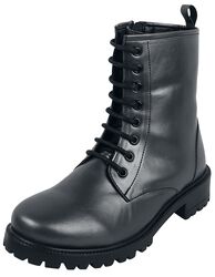 Dark-Grey Lace-Up Boots with Inner Zip