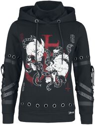 Hoodie straps and eyelets, Black Blood by Gothicana, Hættetrøje