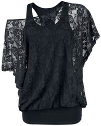 2 in 1 Lace Shirt, Gothicana by EMP, T-shirt