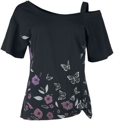 Asymmetric flowers and butterflies, Full Volume by EMP, T-shirt