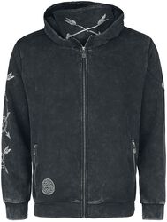 Zip hoodie with detachable mask, Black Premium by EMP, Hættetrøje med lynlås