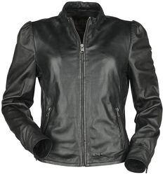 Puff Sleeve Leather Jacket, Black Premium by EMP, Læderjakke