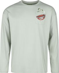 Longsleeve With Frontpocket And Small Print, RED by EMP, Langærmet