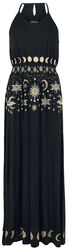 Maxi-Dress with Sun, Moon and Stars Print, Gothicana by EMP, Lang kjole