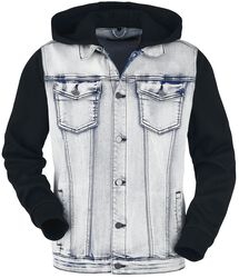 Denim Jacket with Hood, Black Premium by EMP, Overgangsjakke