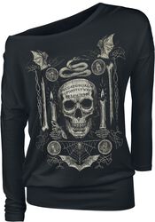 Long-Sleeve Shirt with Detailed Front Print, Gothicana by EMP, Langærmet