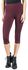 Burgundy 3/4 Leggings with Lace Seam