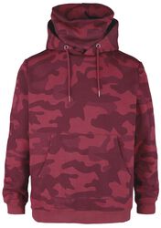Camo hoodie with collar, Black Premium by EMP, Hættetrøje