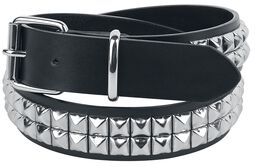 Black Two-Row Studded Belt, Black Premium by EMP, Bælte
