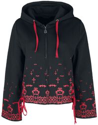 Zip hoodie with trumpet sleeves, Gothicana by EMP, Hættetrøje med lynlås