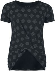 T-shirt knot detail and Celtic motifs, Black Premium by EMP, T-shirt