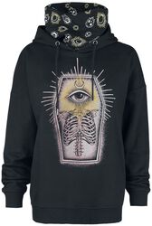 Hoodie with integrated standing collar, Black Blood by Gothicana, Hættetrøje