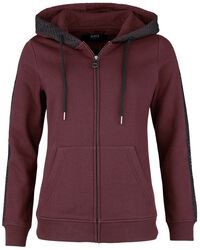 Zip hoodie with lace trim, Black Premium by EMP, Hættetrøje med lynlås