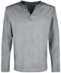 Grey Long-Sleeve Shirt, Black Premium by EMP, Langærmet