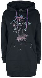 Long hoodie with large front print, Full Volume by EMP, Hættetrøje
