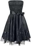 Black Satin Floral Dress, H&R London, Mellemlang kjole