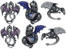 Dragon Earrings, Blackheart, Øreringe, sæt